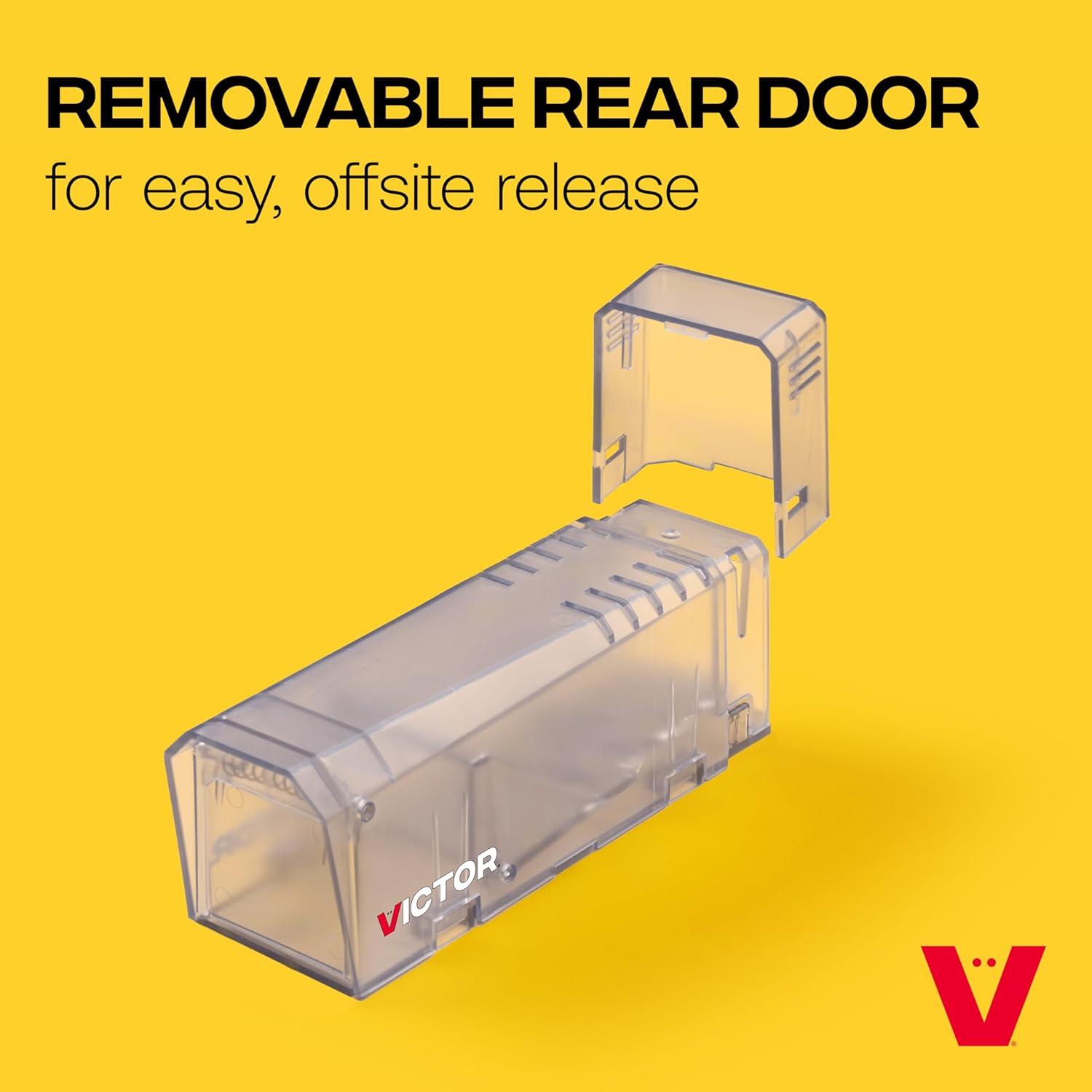 imageVictor Live Catch Mouse Trap 1 Trap M337 Live Catch and Release Trap for Mice Humane Mouse Traps Clear Design Humane Easy to Use 1 Pack1 Trap
