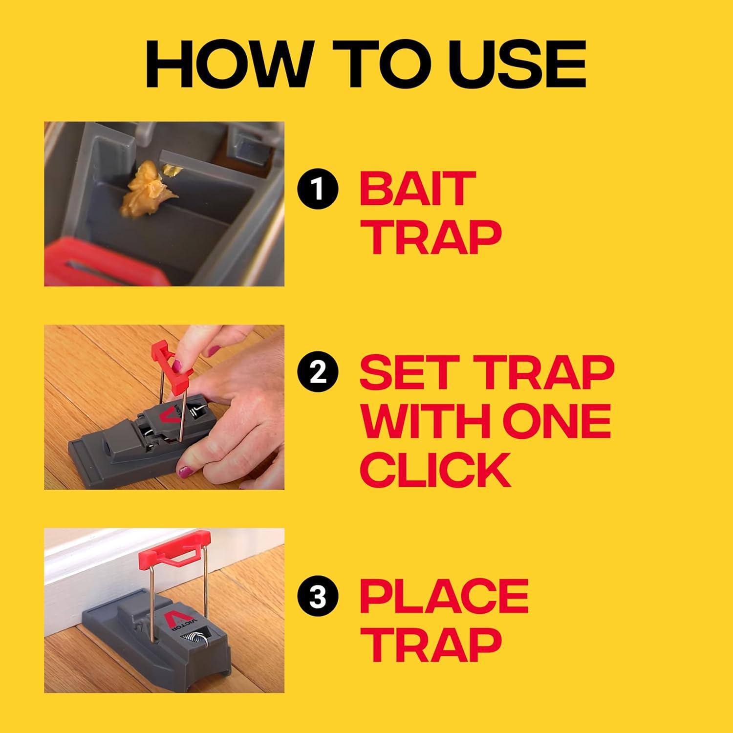 imageVictor M140B QuickKill Easy Set Mouse Trap 2 Reusable Mouse Traps2 Traps