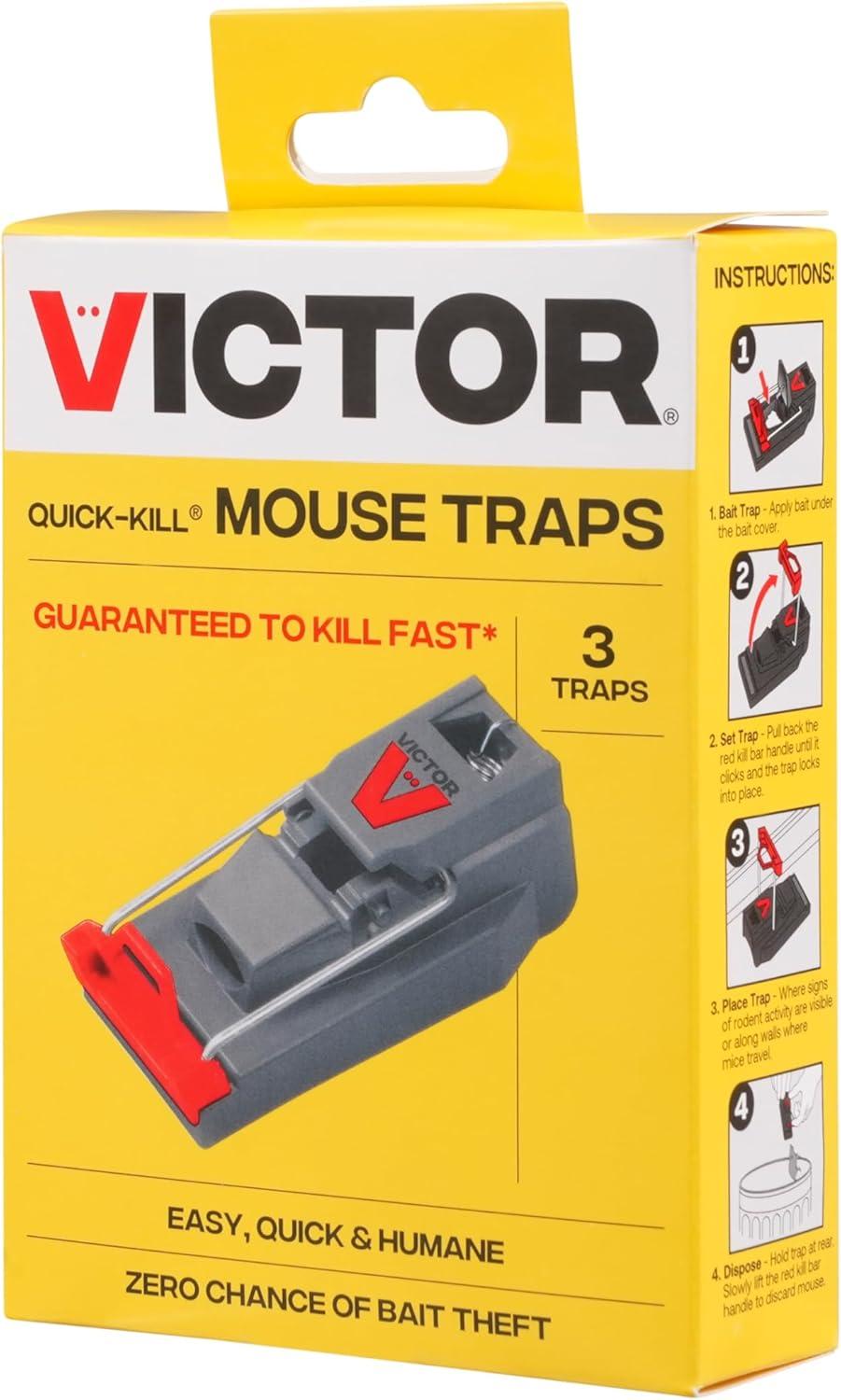 imageVictor M140B QuickKill Easy Set Mouse Trap 2 Reusable Mouse Traps3 Traps