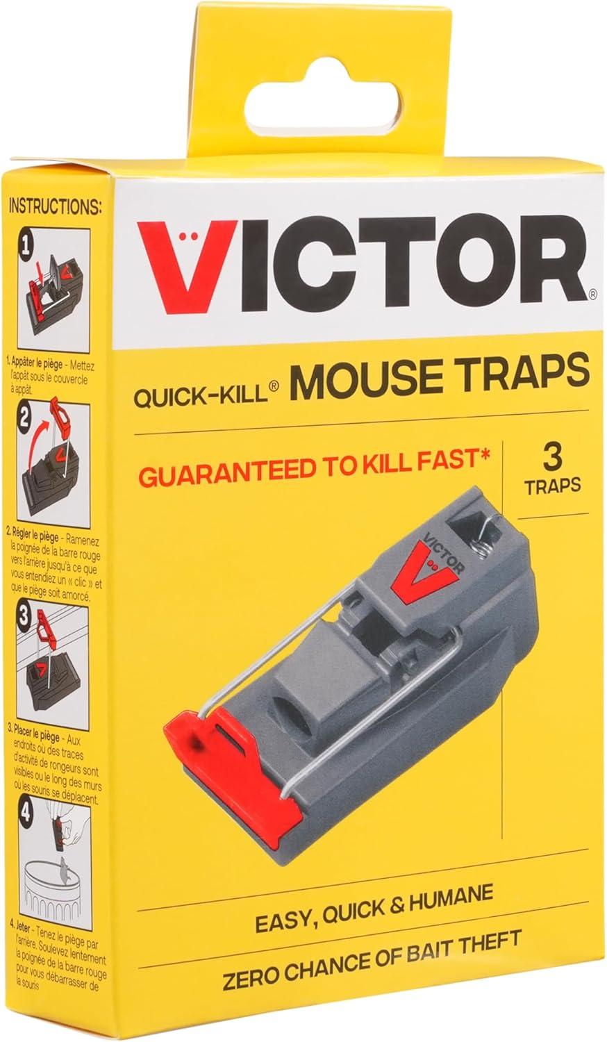 imageVictor M140B QuickKill Easy Set Mouse Trap 2 Reusable Mouse Traps3 Traps