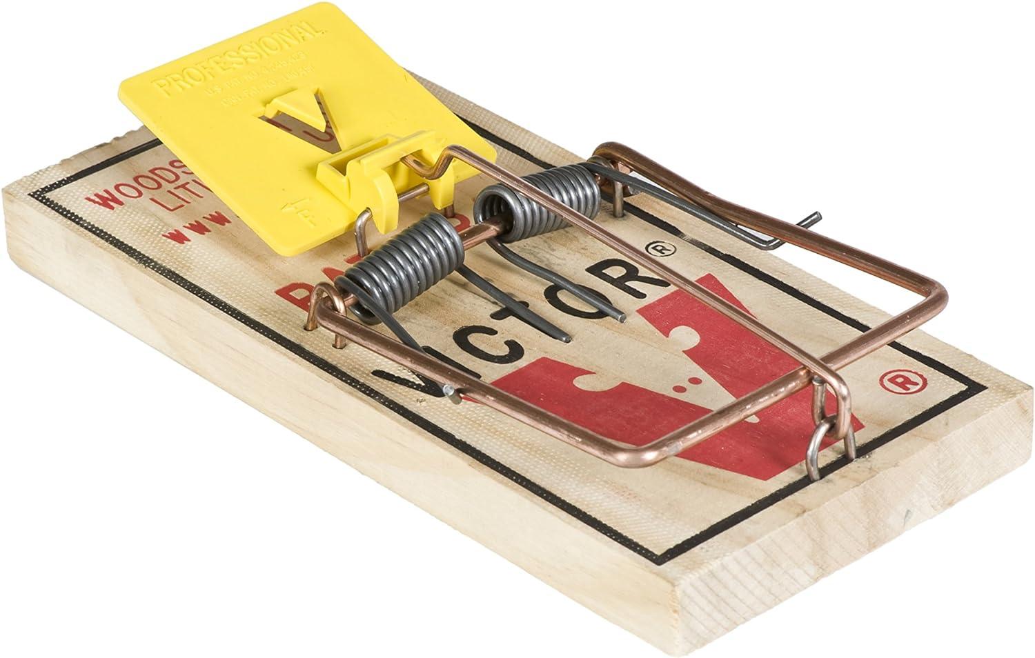 imageVictor M2059 Wide Plastic Pedal Sustainably Sourced FSC Wood Humane Snap Rat Traps 9 Wooden Traps12 Traps