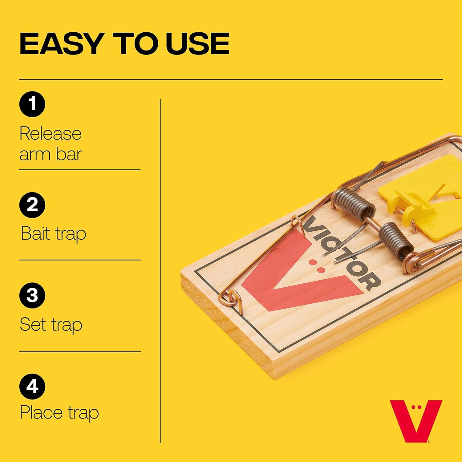 imageVictor M2059 Wide Plastic Pedal Sustainably Sourced FSC Wood Humane Snap Rat Traps 9 Wooden Traps9 Traps