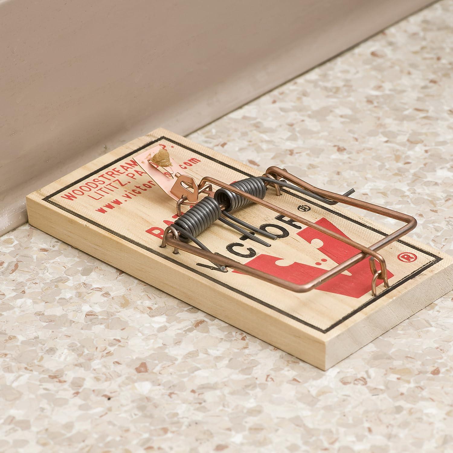imageVictor Metal Pedal Sustainably Sourced FSC Wood Humane Snap Rat Trap M200 Kill Rats in Homes and Businesses 12 Wooden Traps 12 Pack
