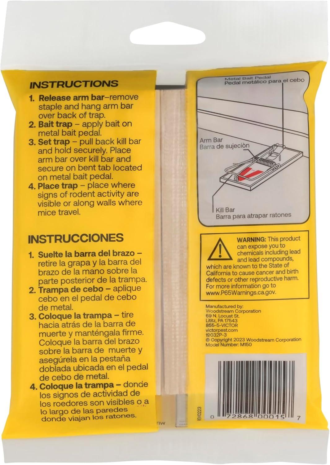 imageVictor Mouse Traps M03512 Plastic Pedal Sustainably Sourced FSC Wood Wooden Mouse Traps 12 Pack12 Metal Pedal Traps