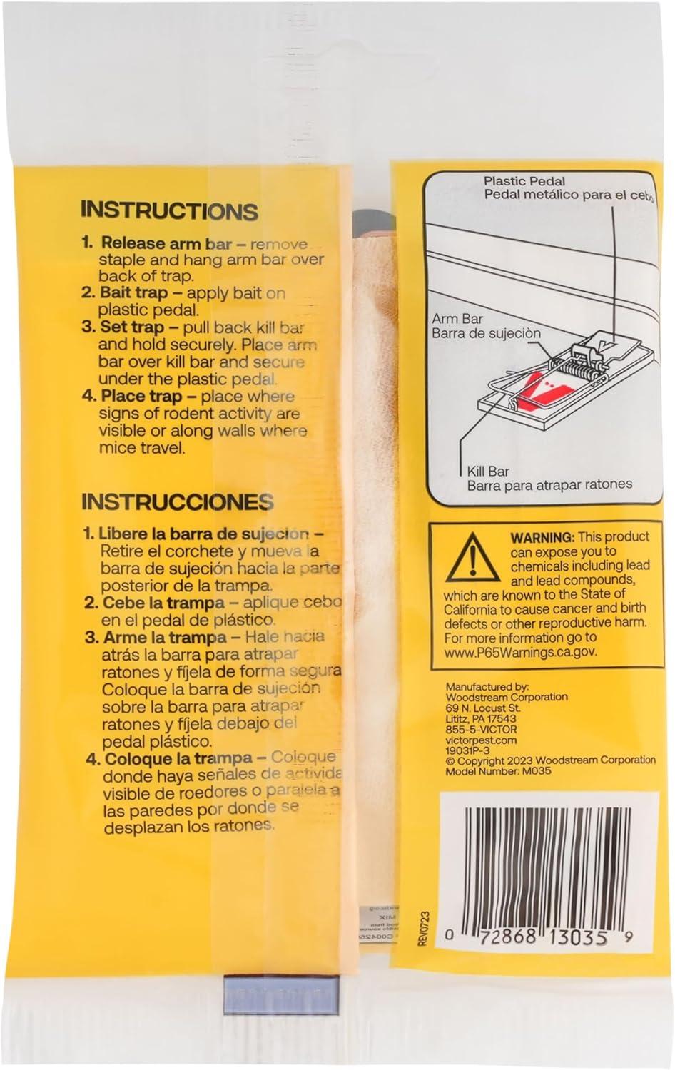 imageVictor Mouse Traps M03512 Plastic Pedal Sustainably Sourced FSC Wood Wooden Mouse Traps 12 Pack12 Plastic Pedal Traps