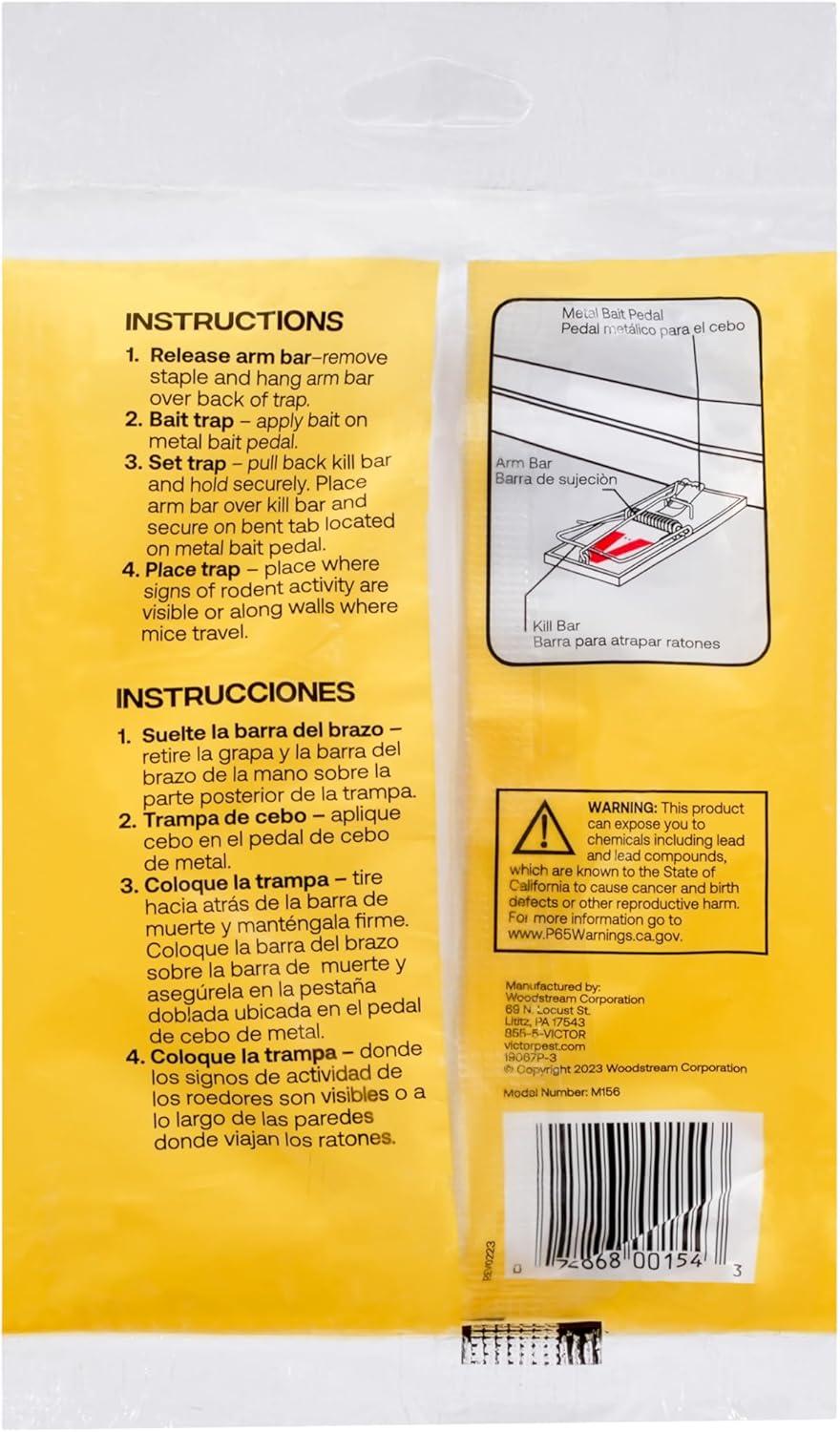 imageVictor Mouse Traps M03512 Plastic Pedal Sustainably Sourced FSC Wood Wooden Mouse Traps 12 Pack4 Traps