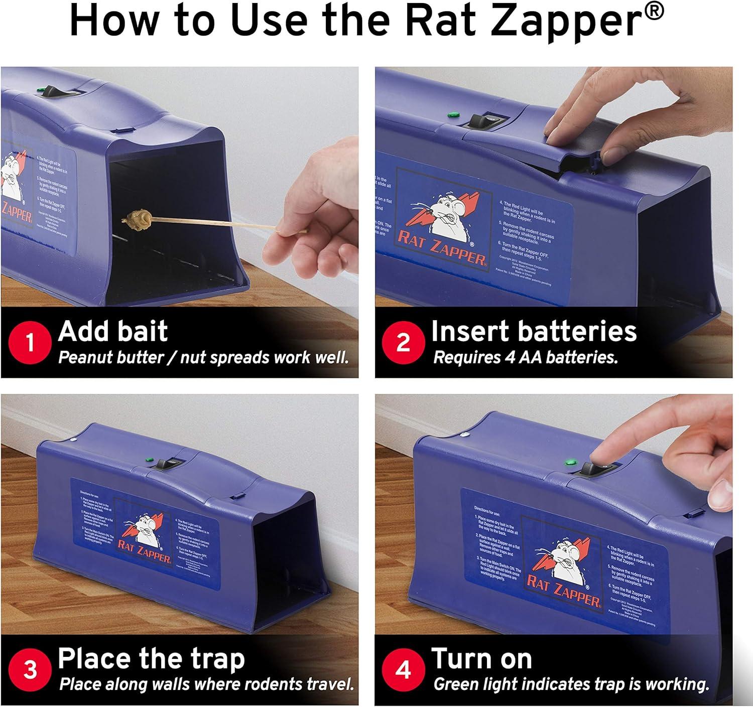 imageVictor Rat Zapper Classic Indoor Electronic Mouse and Rat Trap 1 Electric Trap RZC0014 Kill Up To 20 Rats Easy to Use LED Light Catch Alerts Humanely Kill Mice and Rats 4 Pack4 pack