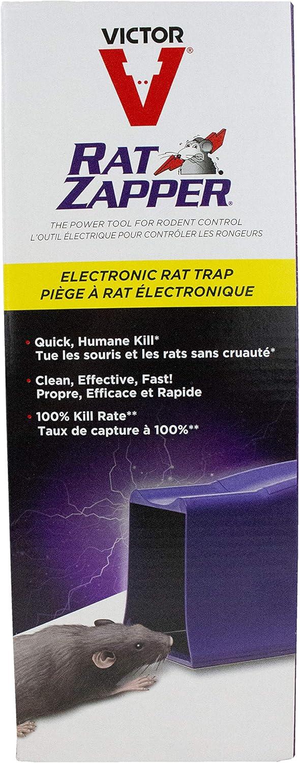 imageVictor Rat Zapper Classic Indoor Electronic Mouse and Rat Trap 1 Electric Trap RZC0014 Kill Up To 20 Rats Easy to Use LED Light Catch Alerts Humanely Kill Mice and Rats 4 Pack4 pack