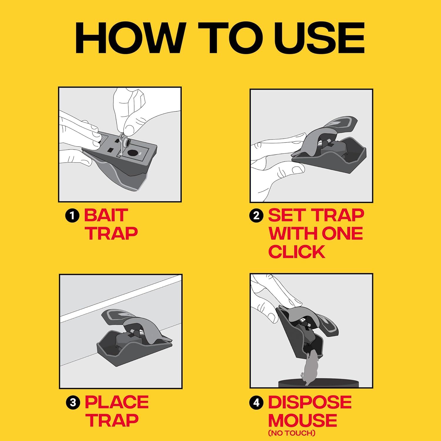 imageVictor SafeSet Mouse Trap Quick and Clean Rodent Disposal No Accidental Triggers 6 Reusable Mouse Traps M0706SR2 Traps