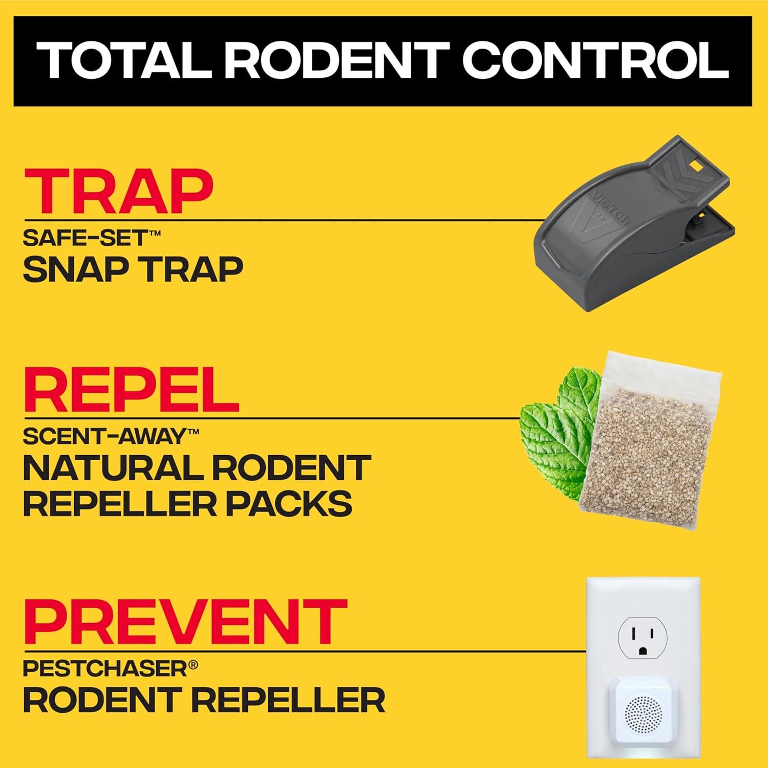imageVictor SafeSet Mouse Trap Quick and Clean Rodent Disposal No Accidental Triggers 6 Reusable Mouse Traps M0706SR2 Traps