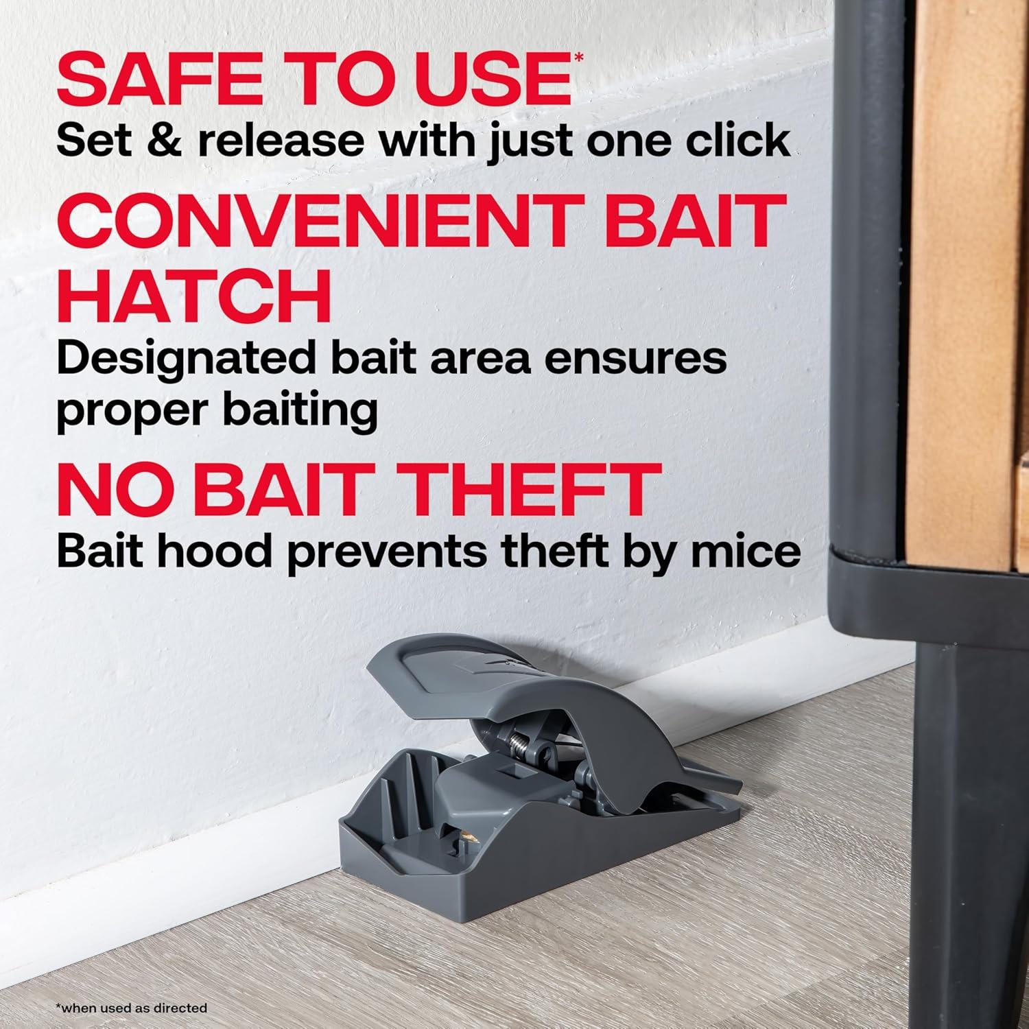 imageVictor SafeSet Mouse Trap Quick and Clean Rodent Disposal No Accidental Triggers 6 Reusable Mouse Traps M0706SR6 Traps