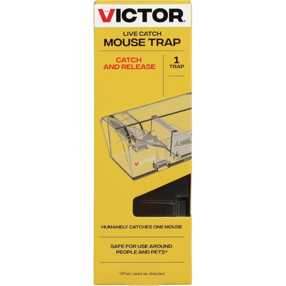 imageVictor Live Catch Mouse Trap  1 Trap  M337  Live Catch and Release Trap for Mice  Humane Mouse Traps  Clear Design  Humane Easy to Use  1 Pack1 Trap