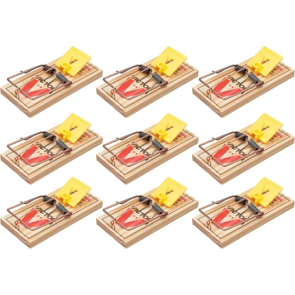 imageVictor M2059 Wide Plastic Pedal Sustainably Sourced FSC Wood Humane Snap Rat Traps 9 Wooden Traps9 Traps