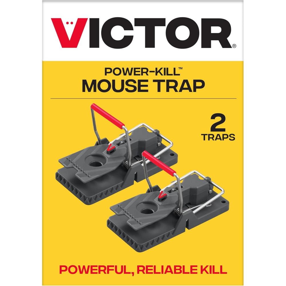 imageVictor Power Kill Mouse Trap M1423B Easy to Set Rat Trap Humanely and Quickly Kills Mice Versatile Placement Options 3 Pack2 Traps