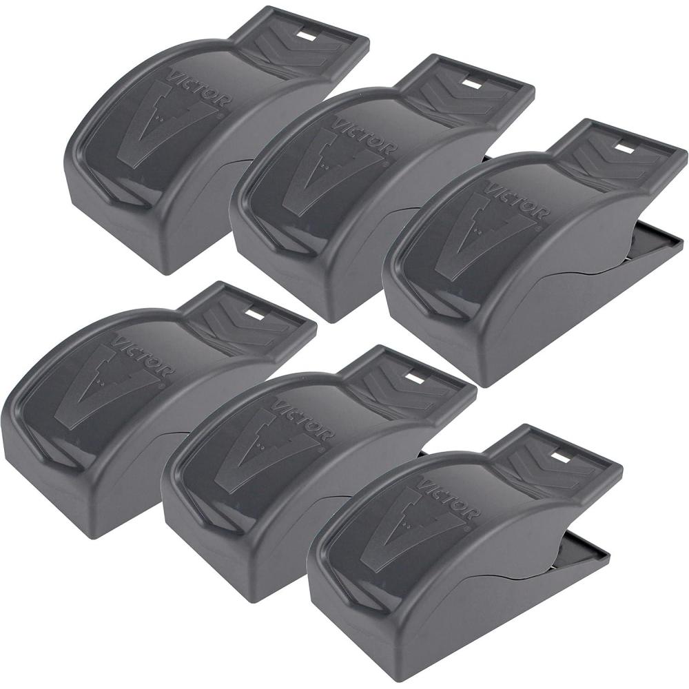 imageVictor SafeSet Mouse Trap Quick and Clean Rodent Disposal No Accidental Triggers 6 Reusable Mouse Traps M0706SR6 Traps