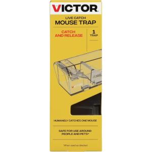 Victor Live Catch Mouse Trap – 1 Trap – M337 – Live Catch and Release Trap for Mice – Humane Mouse Traps – Clear Design – Humane, Easy to Use – 1 Pack(1 Trap)