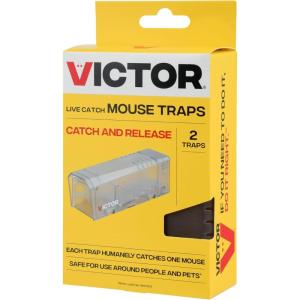 Victor Live Catch Mouse Trap – 1 Trap – M337 – Live Catch and Release Trap for Mice – Humane Mouse Traps – Clear Design – Humane, Easy to Use – 1 Pack(2 Traps)