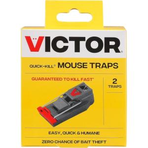 Victor M140B Quick-Kill Easy Set Mouse Trap, 2 Reusable Mouse Traps(2 Traps)