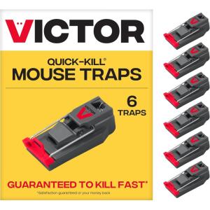 Victor M140B Quick-Kill Easy Set Mouse Trap, 2 Reusable Mouse Traps(6 Traps)