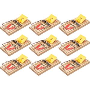 Victor M205-9 Wide Plastic Pedal Sustainably Sourced FSC Wood Humane Snap Rat Traps – 9 Wooden Traps(9 Traps)