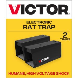 Victor M241BSR-3 Indoor Electronic Rat Trap, Humane Electric Rat Traps Indoor for Home, No Touch, No See Traps, Pack of 3(2 Traps)