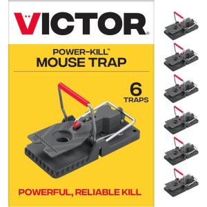 Victor Power-Kill Humane Mouse Traps M393SSR – 6 Easy Set, Reusable, Power-Kill Victor Mouse Traps