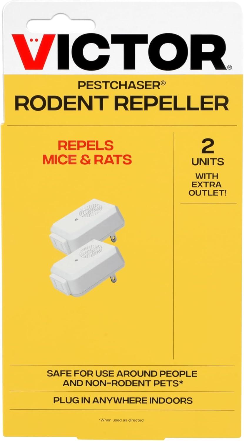 imageVictor PestChaser Rodent Repellent with Nightlight ampamp Outlet 1 Pack M751PS High Frequency Rodent Repeller Repel Rodents Indoors2 Pack