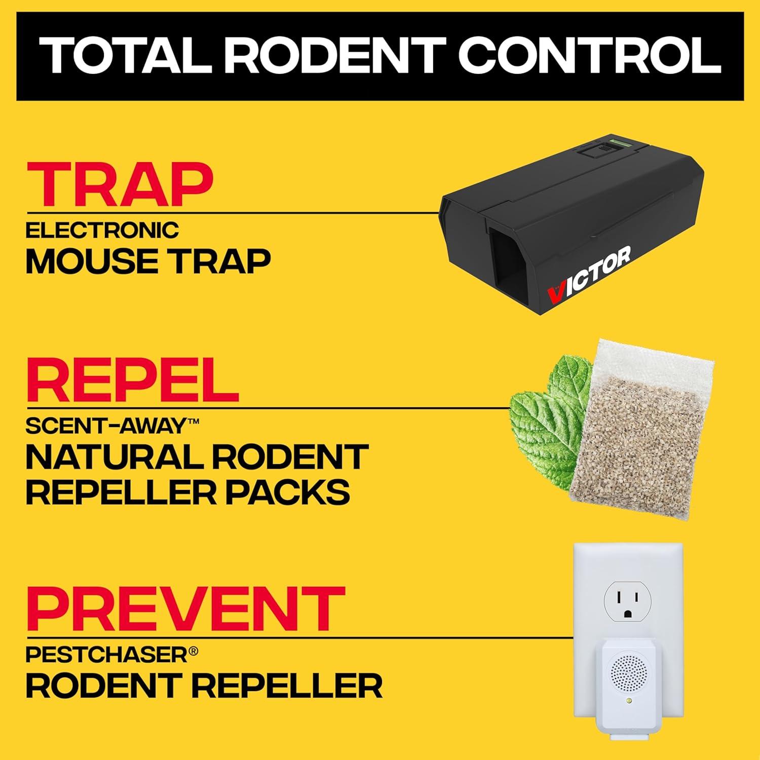 imageVictor PestChaser Rodent Repellent with Nightlight ampamp Outlet 1 Pack M751PS High Frequency Rodent Repeller Repel Rodents Indoors2 Pack