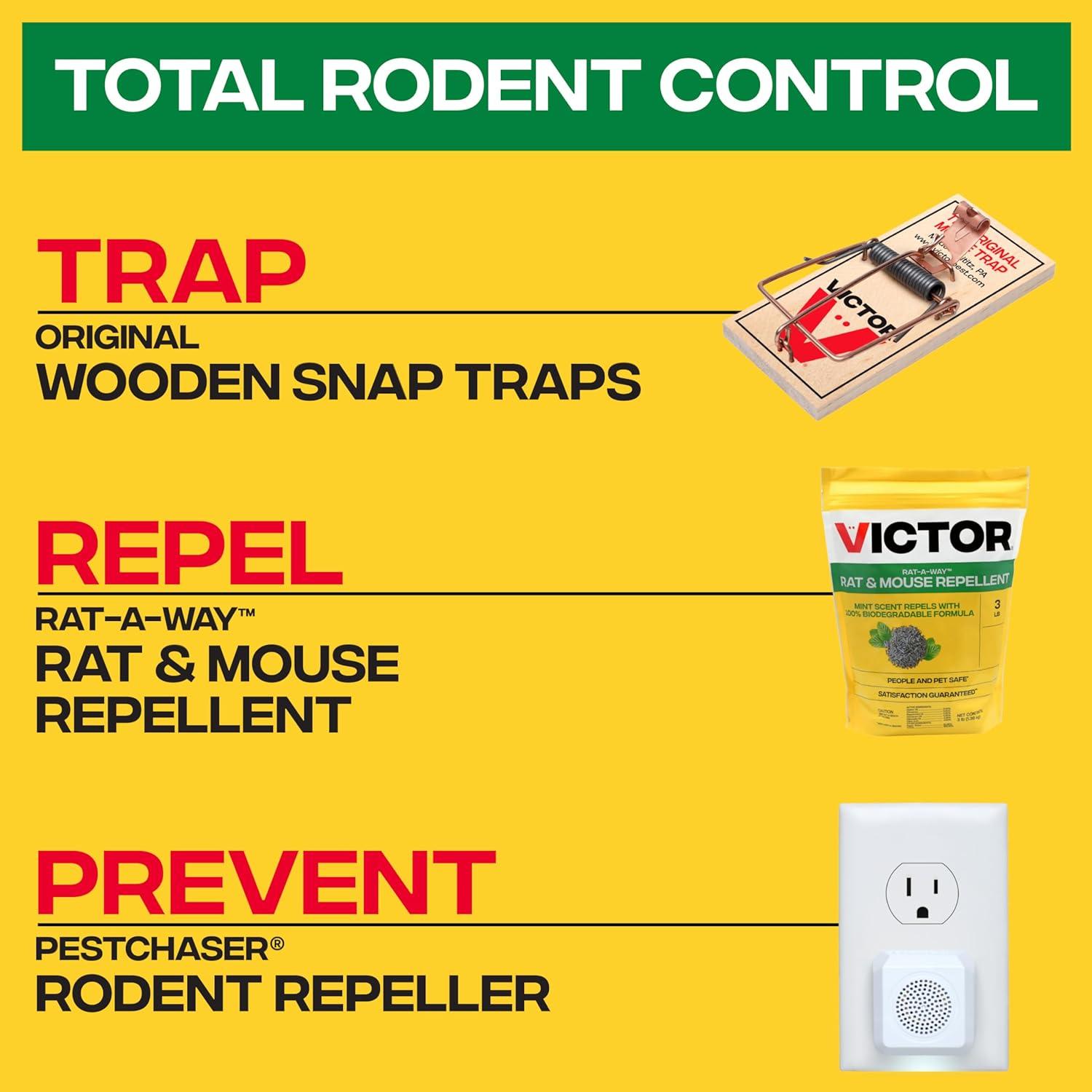 imageVictor RatAWay Rat ampamp Mouse Repellent Repel Rodents Outdoors with Essential Oils Biodegradable Pellets Natural NonToxic ampamp PoisonFree Rodent Repeller for Rats and Mice M807 3 lb Bag1 Count Pack of 6