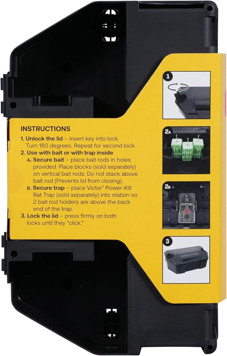 imageVictor Refillable Rodent Bait Station XL Rodenticide Bait Station Also Holds Rat Traps Indoor and Outdoor Use M901RB Poison and Kill Rats