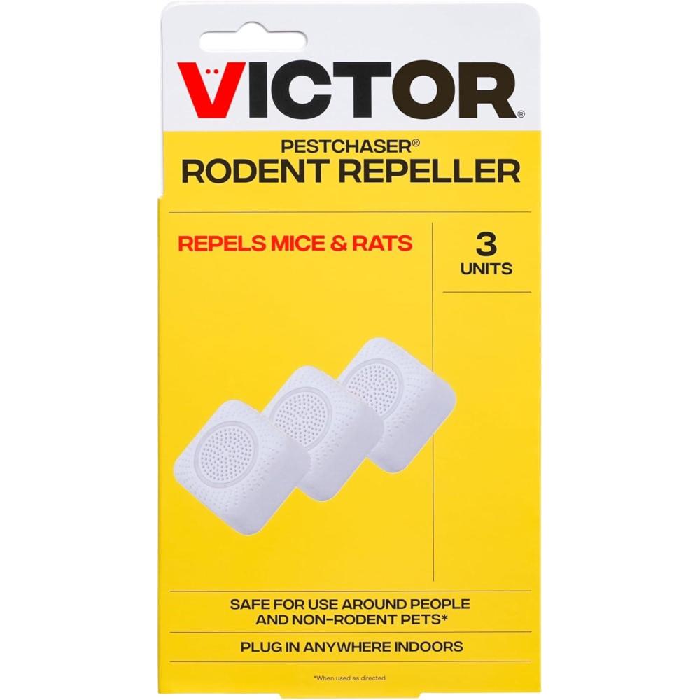 imageVictor PestChaser Indoor Ultrasonic Rodent Repellent with Nightlight  3 Pack Rodent Repeller Mouse Deterrent Plug In Devices  Repels Mice Indoors  M753K3 Pack