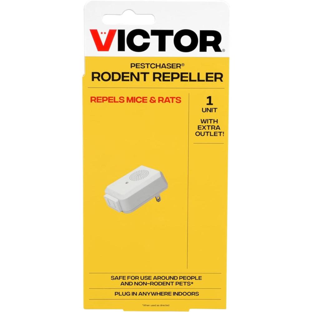 imageVictor PestChaser Rodent Repellent with Nightlight ampamp Outlet 1 Pack M751PS High Frequency Rodent Repeller Repel Rodents Indoors1 Pack