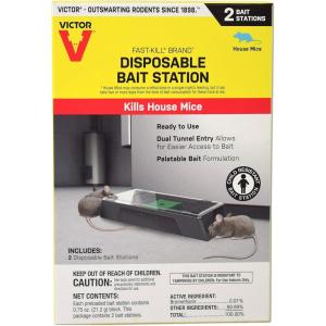 Victor M914 Fast-Kill Brand Ready-to-Use Disposable Mouse Bait Station – 2 Pack(2 Pack)