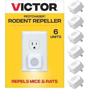 Victor PestChaser Indoor Ultrasonic Rodent Repellent with Nightlight – 3 Pack Rodent Repeller Mouse Deterrent Plug In Devices – Repels Mice Indoors – M753K(6 Pack)