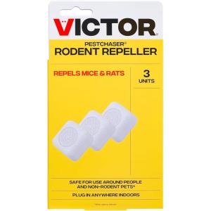 Victor PestChaser Indoor Ultrasonic Rodent Repellent with Nightlight – 3 Pack Rodent Repeller Mouse Deterrent Plug In Devices – Repels Mice Indoors – M753K(3 Pack)