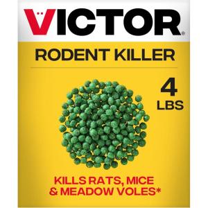 Victor Rat Poisoning for Inside & Outside Use – Kills Rats, Mice, Meadow Voles | Mouse Poisoning for Indoor & Outdoor Areas, Ready-to-Use, 4 lb Bag – M925(Rodent Killer)
