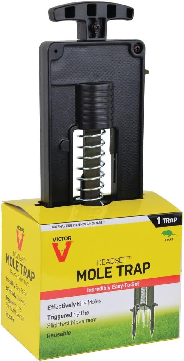 imageVictor EasytoSet Deadset Mole Trap and Killer M9015 Trap and Kill Moles OutdoorsMole Trap