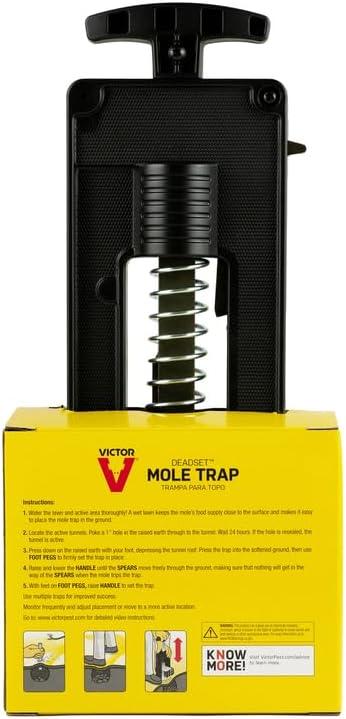 imageVictor EasytoSet Deadset Mole Trap and Killer M9015 Trap and Kill Moles OutdoorsMole Trap