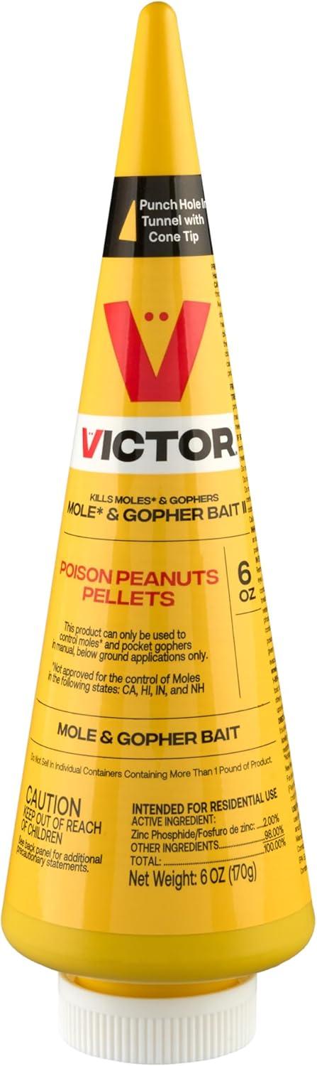imageVictor M6006 Outdoor Mole ampamp Gopher Poison Peanuts Mole and Gopher Killer Bait 4 Pack4 Pack