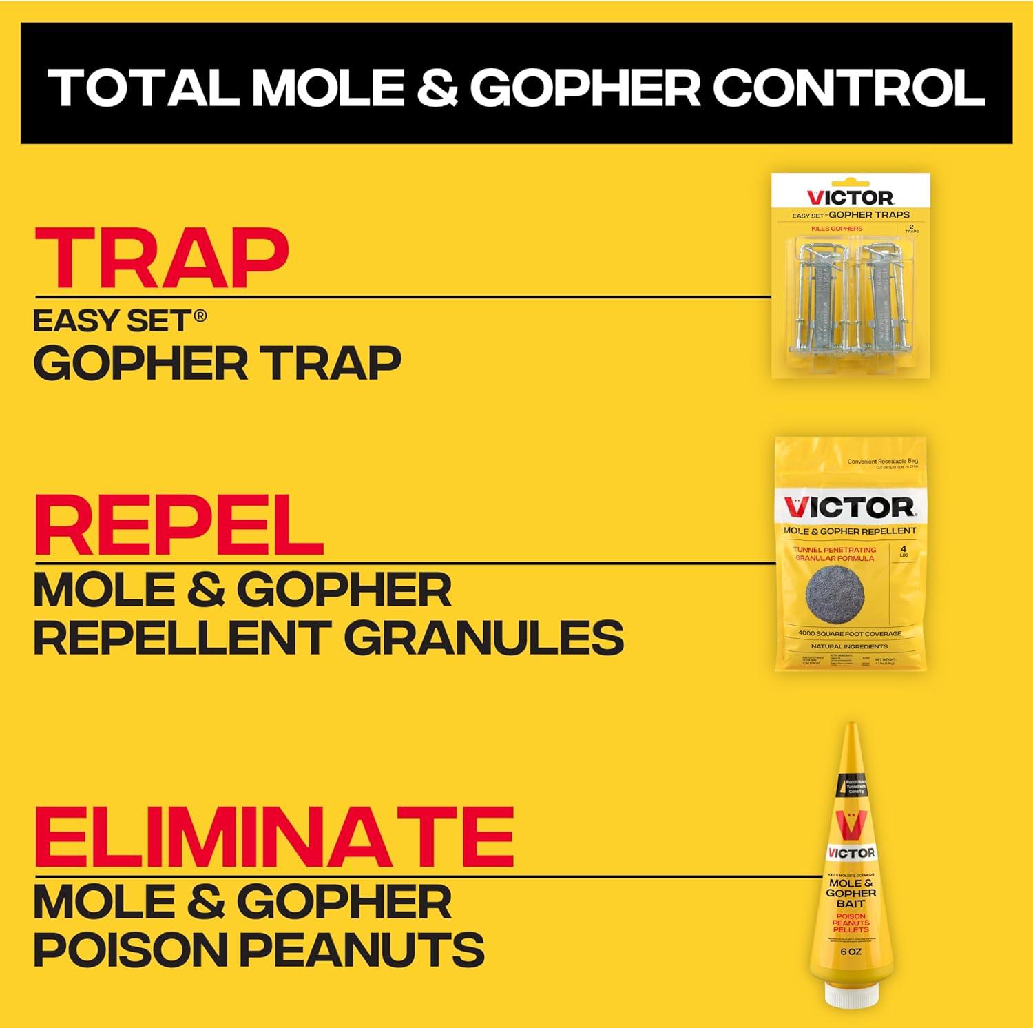 imageVictor M6006 Outdoor Mole ampamp Gopher Poison Peanuts Mole and Gopher Killer Bait 4 Pack4 Pack
