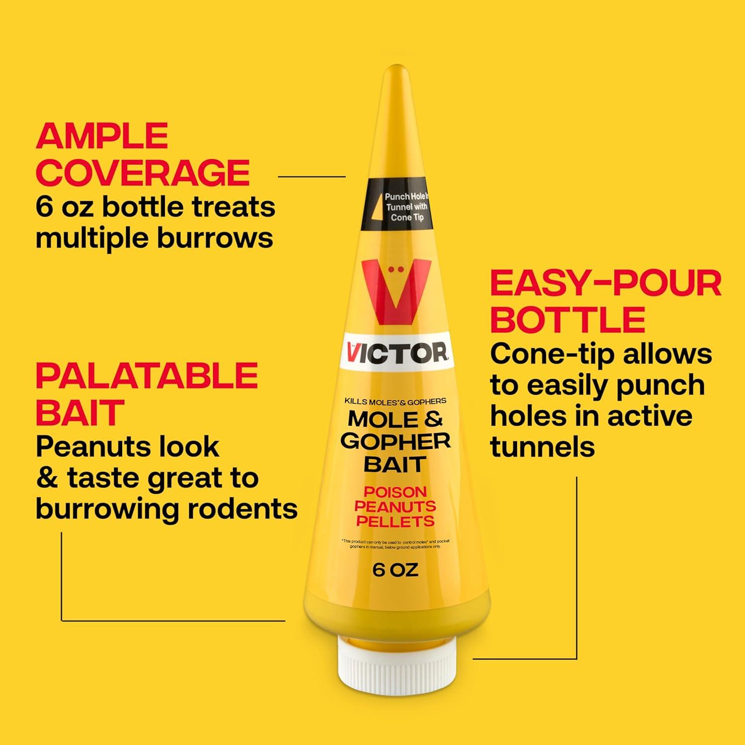 imageVictor M6006 Outdoor Mole ampamp Gopher Poison Peanuts Mole and Gopher Killer Bait 4 Pack4 Pack