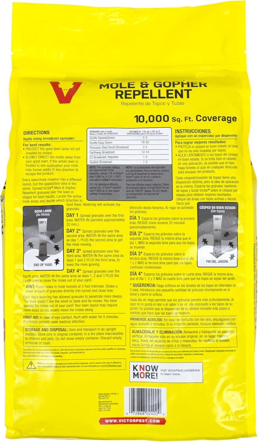 imageVictor Mole and Gopher Repellent Repels Mole Gopher Vole and Other Burrowing Animals Repel Rodents Outdoors M70022 10 lb Bag160 Ounce Pack of 1