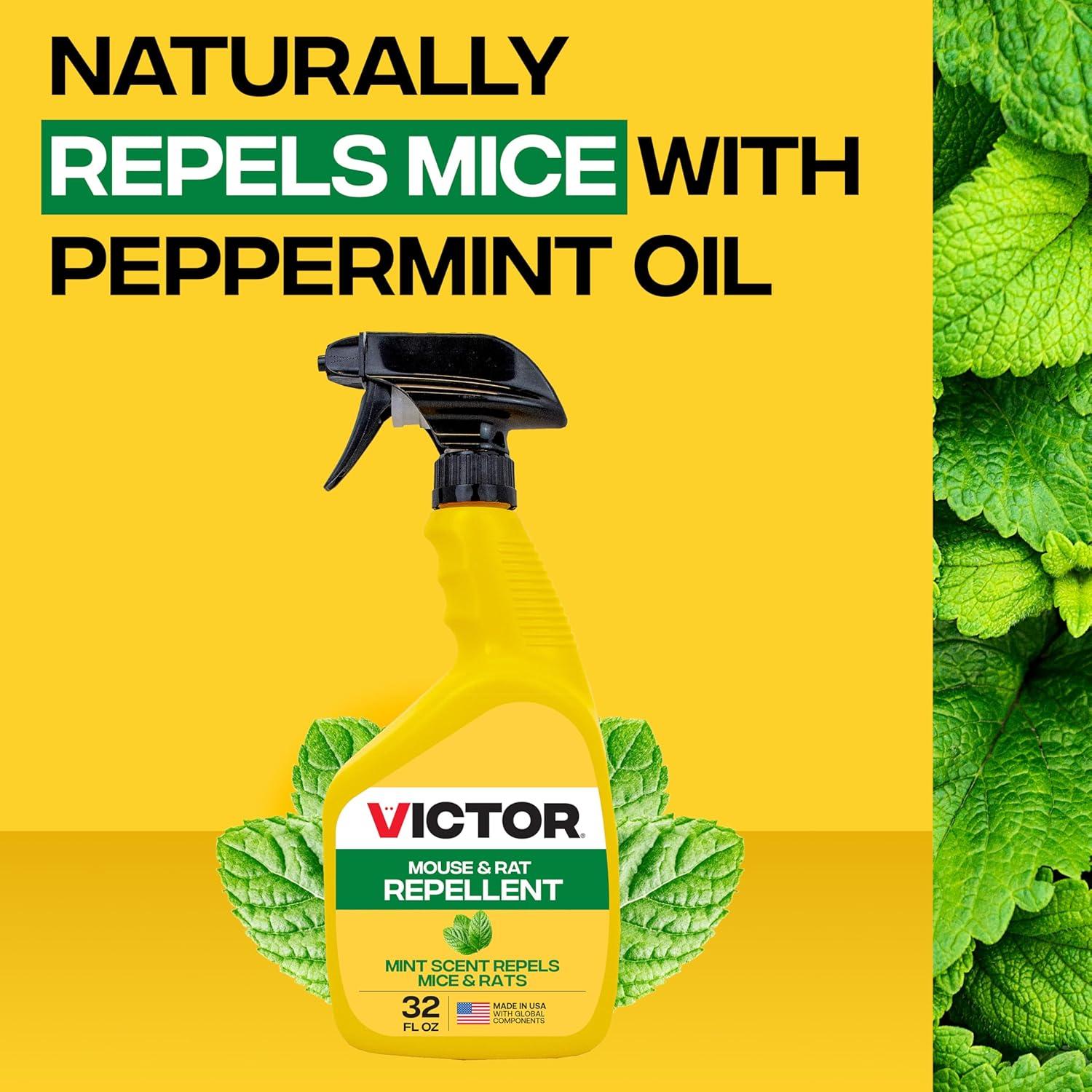 imageVictor Mouse and Rat Repellent Spray M809 Natural NonToxic Rodent Repellent Spray for Indoor and Outdoor Use Ready to Use 32 fl oz Bottle Up to 67 Linear Ft Coverage32 fl oz