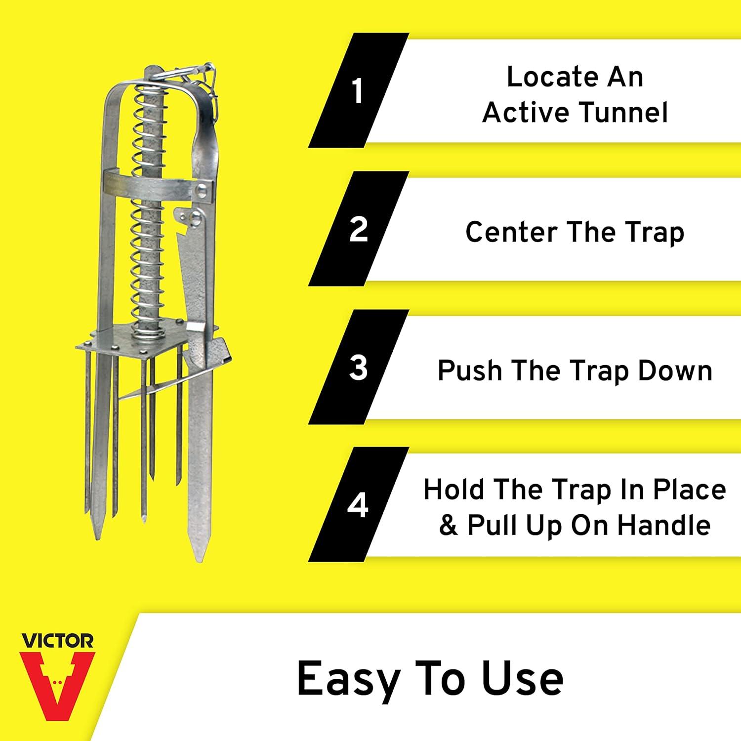 imageVictor Plunger Style Mole Trap Kill Moles in Your Yard Humanely Kill Moles 0645 Weather Resistant Trap Ready to Use1