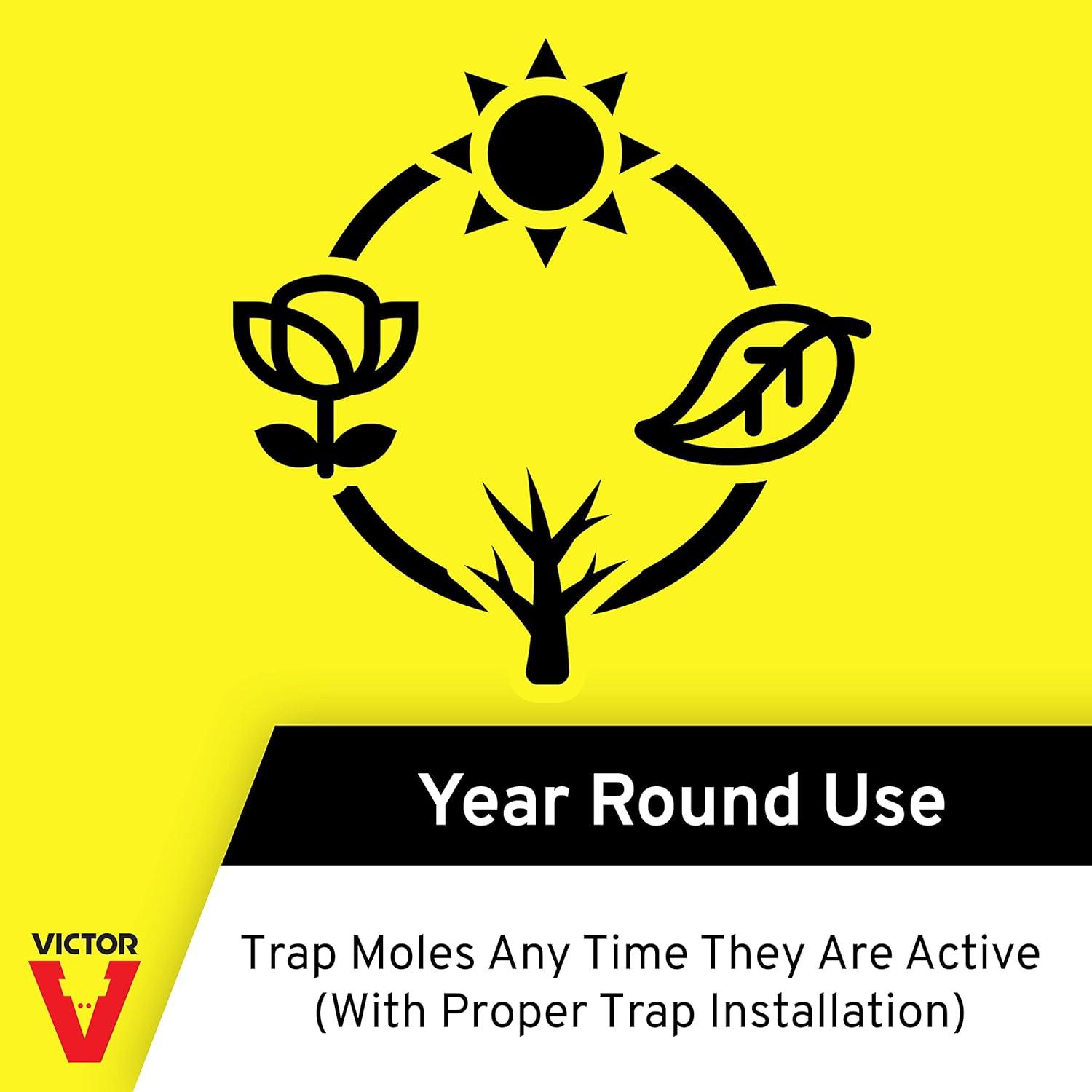 imageVictor Plunger Style Mole Trap Kill Moles in Your Yard Humanely Kill Moles 0645 Weather Resistant Trap Ready to Use1 Pack of 6