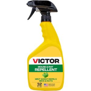 Victor Mouse and Rat Repellent Spray – M809 – Natural, Non-Toxic Rodent Repellent Spray for Indoor and Outdoor Use – Ready to Use – 32 fl oz Bottle – Up to 67 Linear Ft Coverage(32 fl oz)