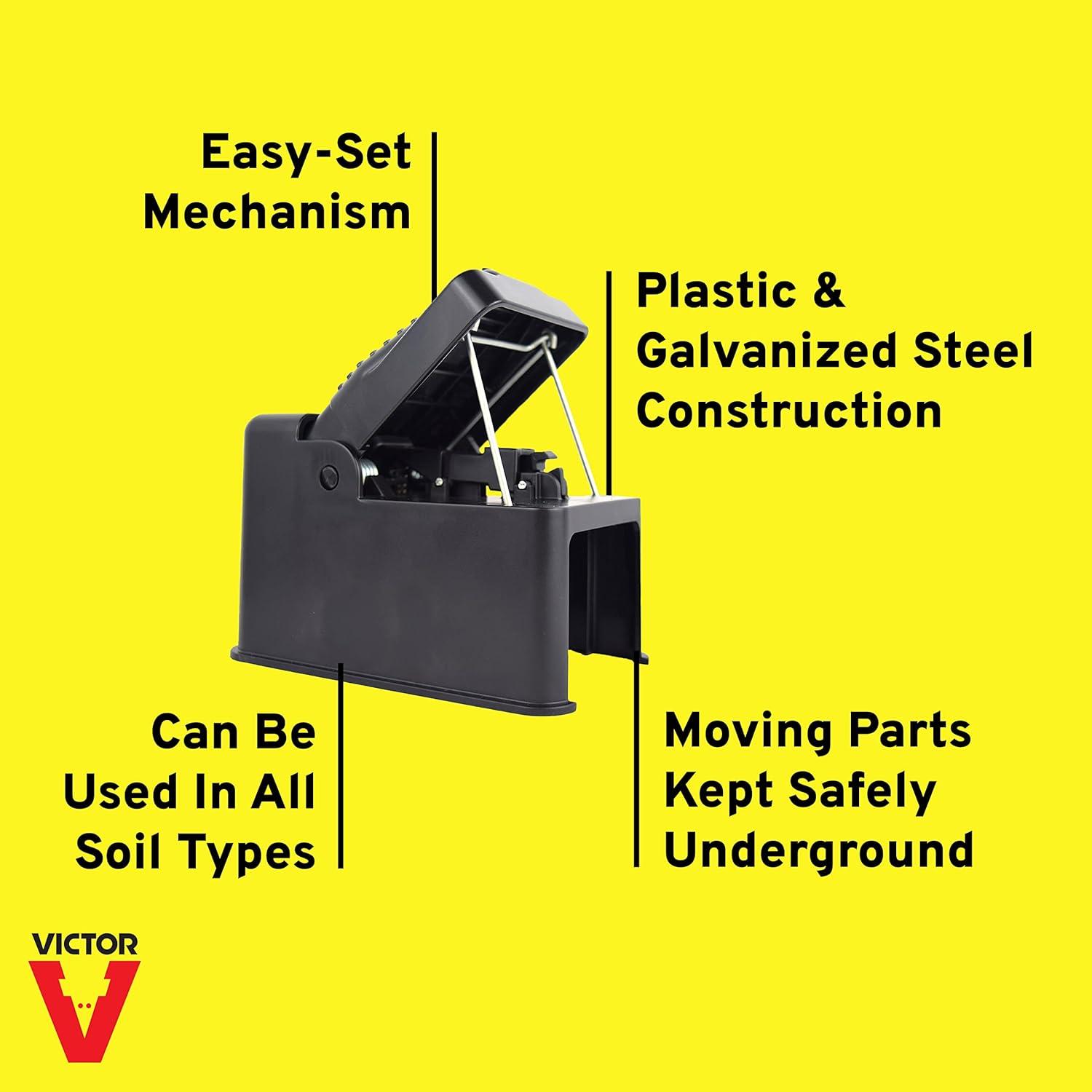 imageVictor Black Box Gopher Trap Gopher Traps Durable Design Outdoor Trap for Gophers Victor 0626No Size