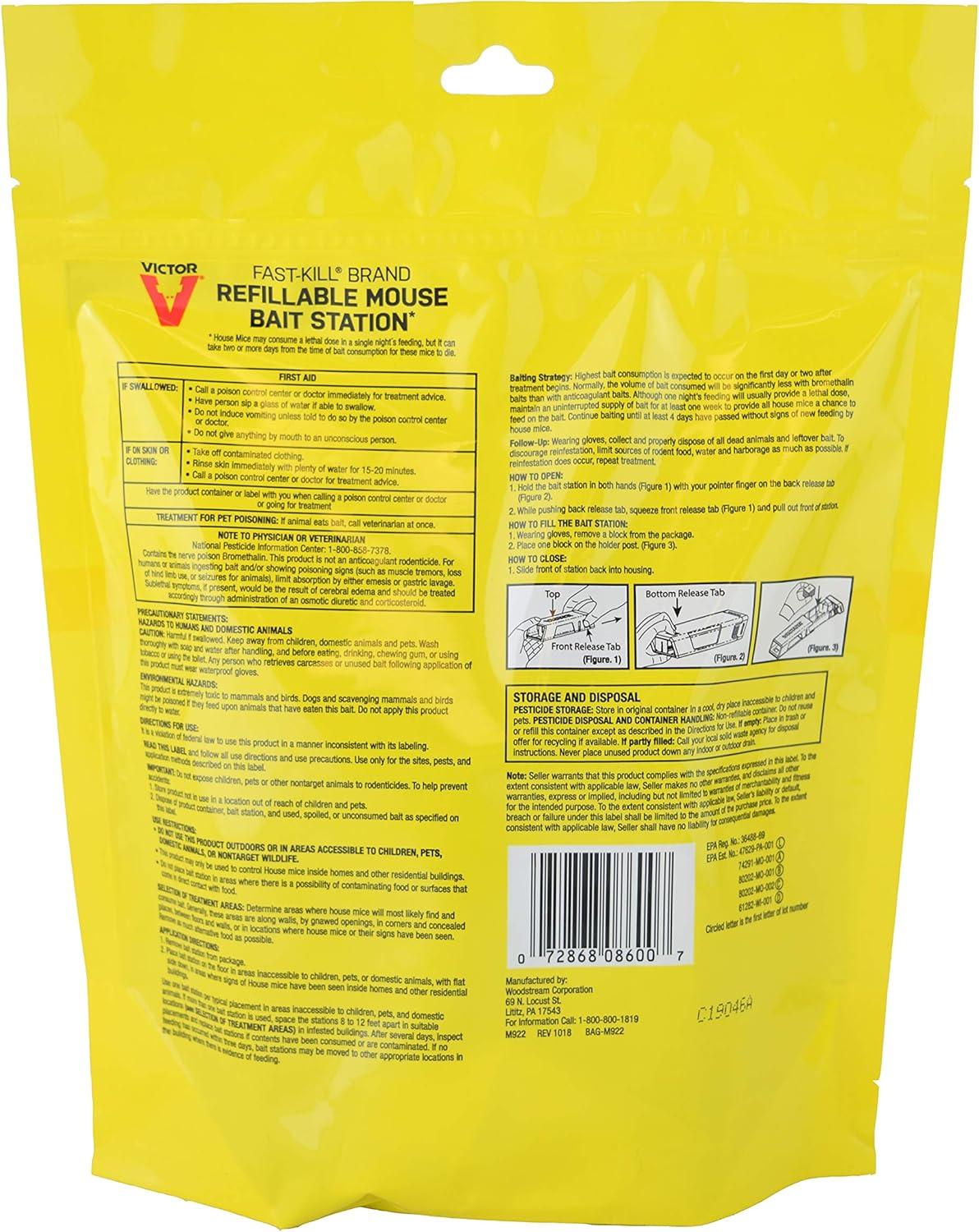 image:imageVictor FastKill Brand Refillable Mouse Poison Bait Station 20 Baits Dual Entry Design M9232 Pack