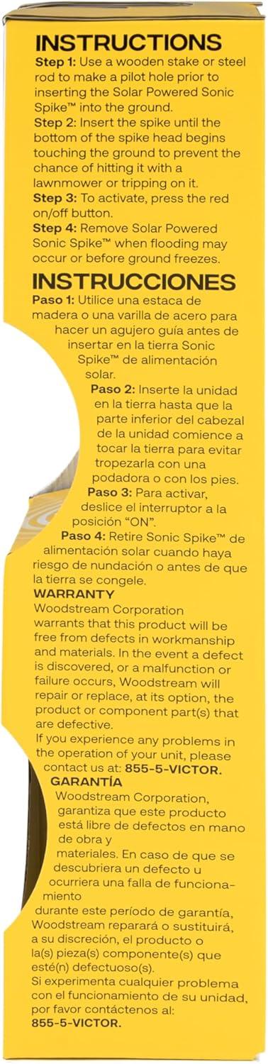 image:imageVictor Mole and Gopher Solar Powered Sonic Spike Outdoor Mole and Gopher Repellent M9014 Chemical Free Solution SolarPowered1 Count Pack of 4